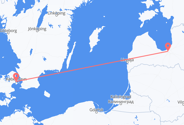 Riga to Copenhagen