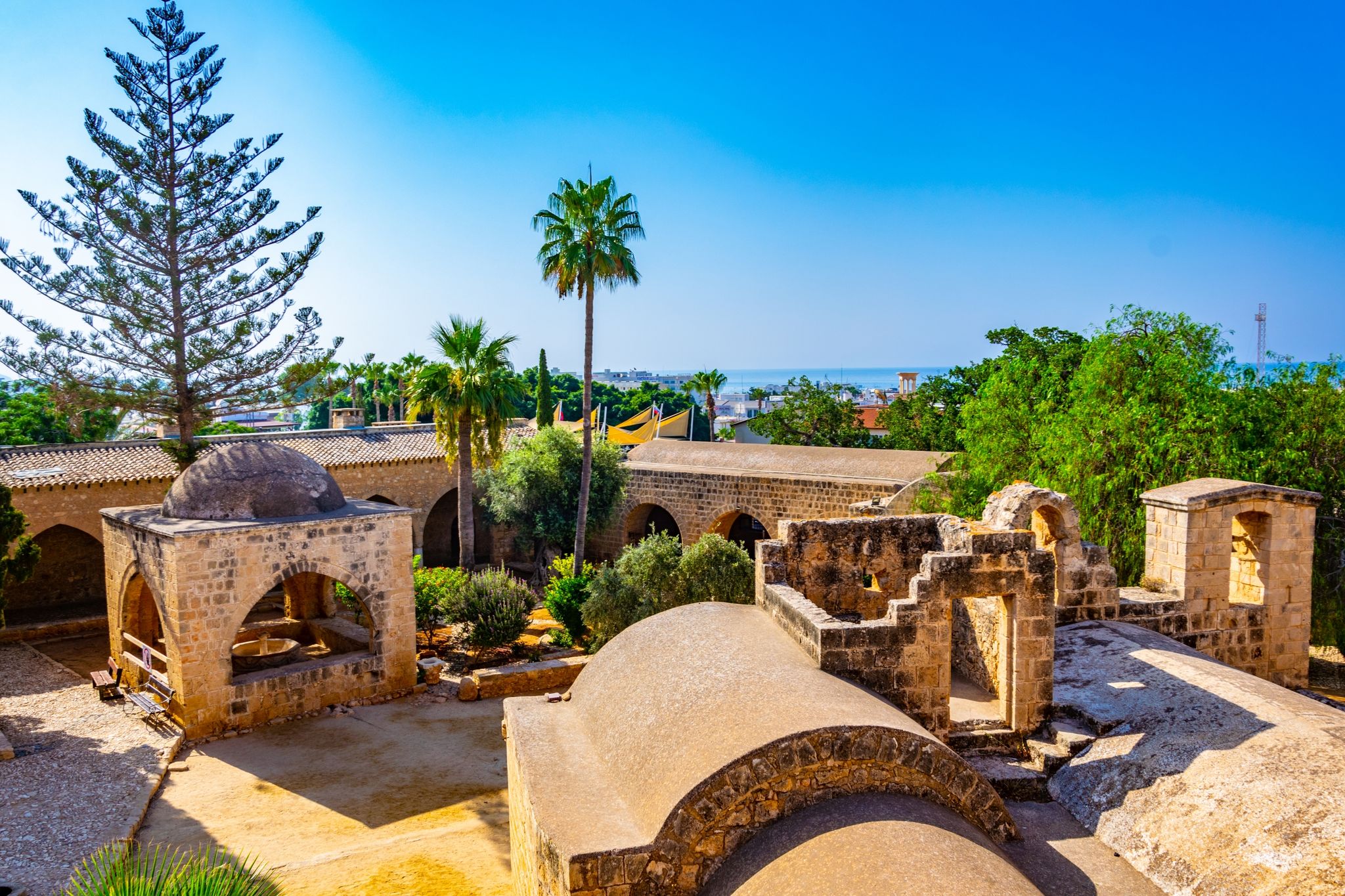 Photo of aerial view of Ayia Napa cityscape, Cyprus.