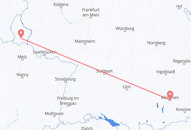 München nach Luxemburg