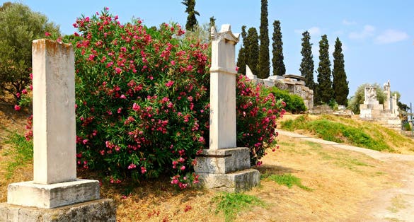photo of the ancient cemetery in Kerameikos in Athens, Greece,Athens Greece.