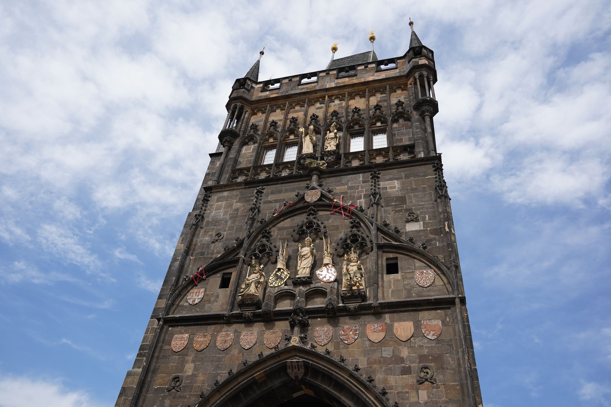 Photo of Close up of old town bridge tower, Gothic architecture, Charles bridge in Prague, Czech republic.
