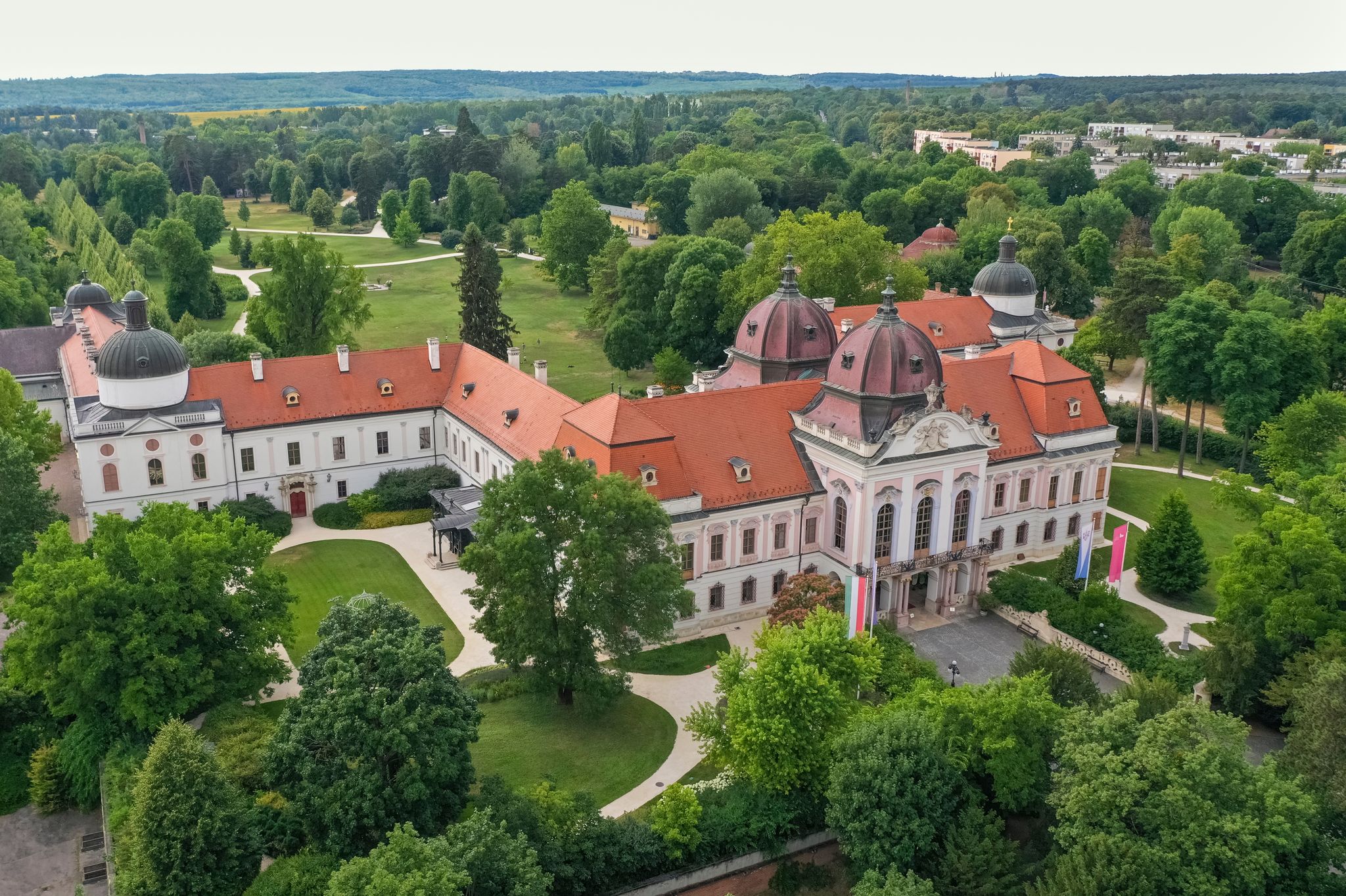 photo of Aerial photo of the Gödöllő Royal Castle. The palace is the favorite summer residence of the Habsburg princess, Gödöllő, Hungary.