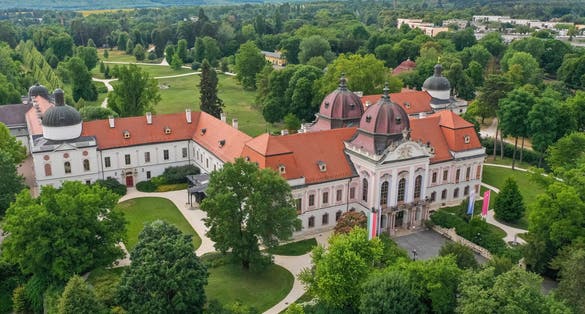 photo of Aerial photo of the Gödöllő Royal Castle. The palace is the favorite summer residence of the Habsburg princess, Gödöllő, Hungary.