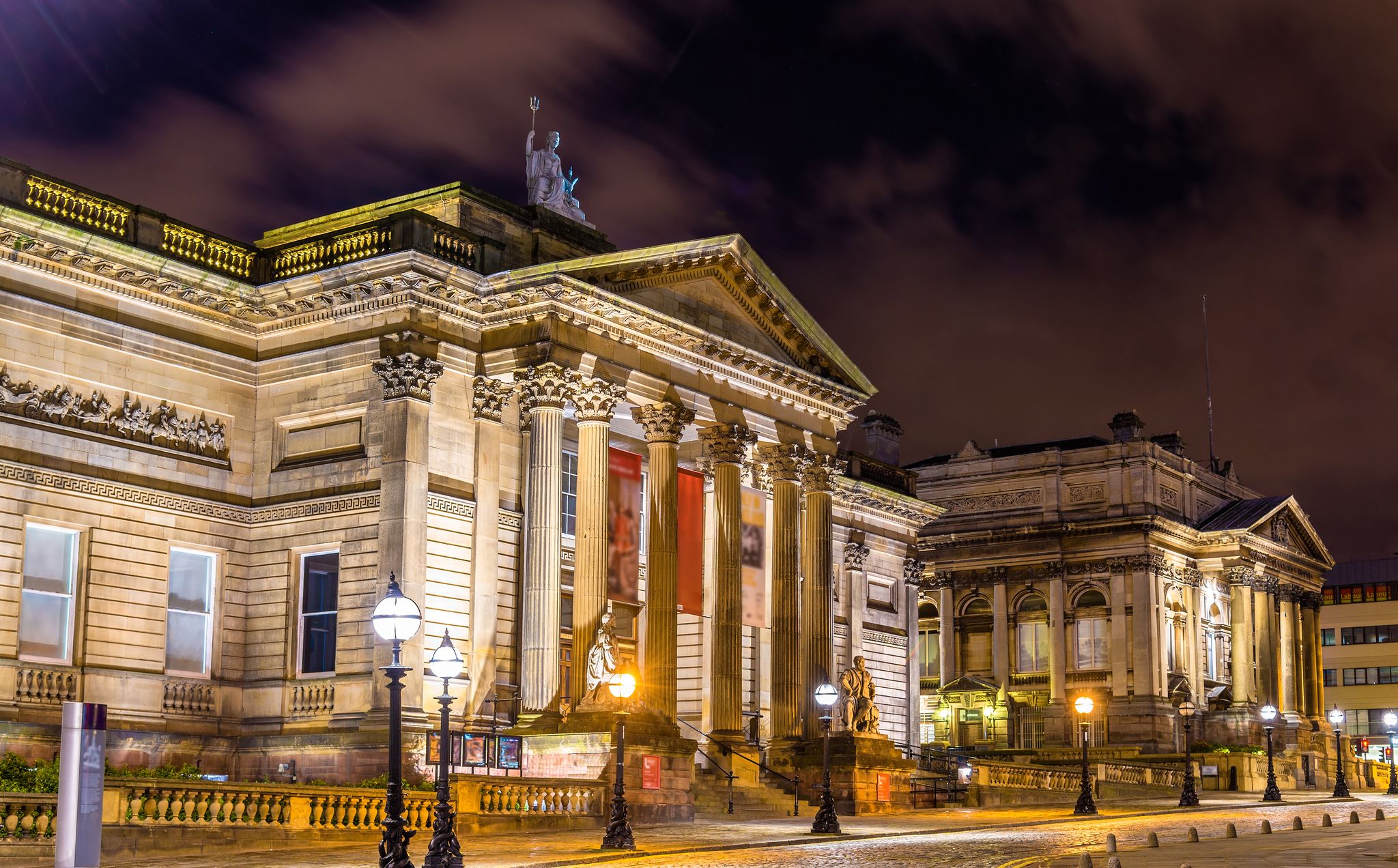 Photo of World museum at night in Liverpool, England.