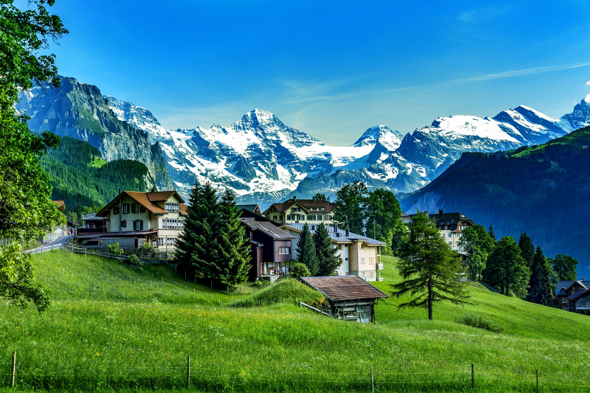 Photo of Swiss Alps with Jungfraujoch, Switzerland.