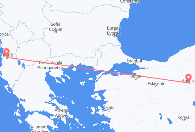 Ankara à Tirana