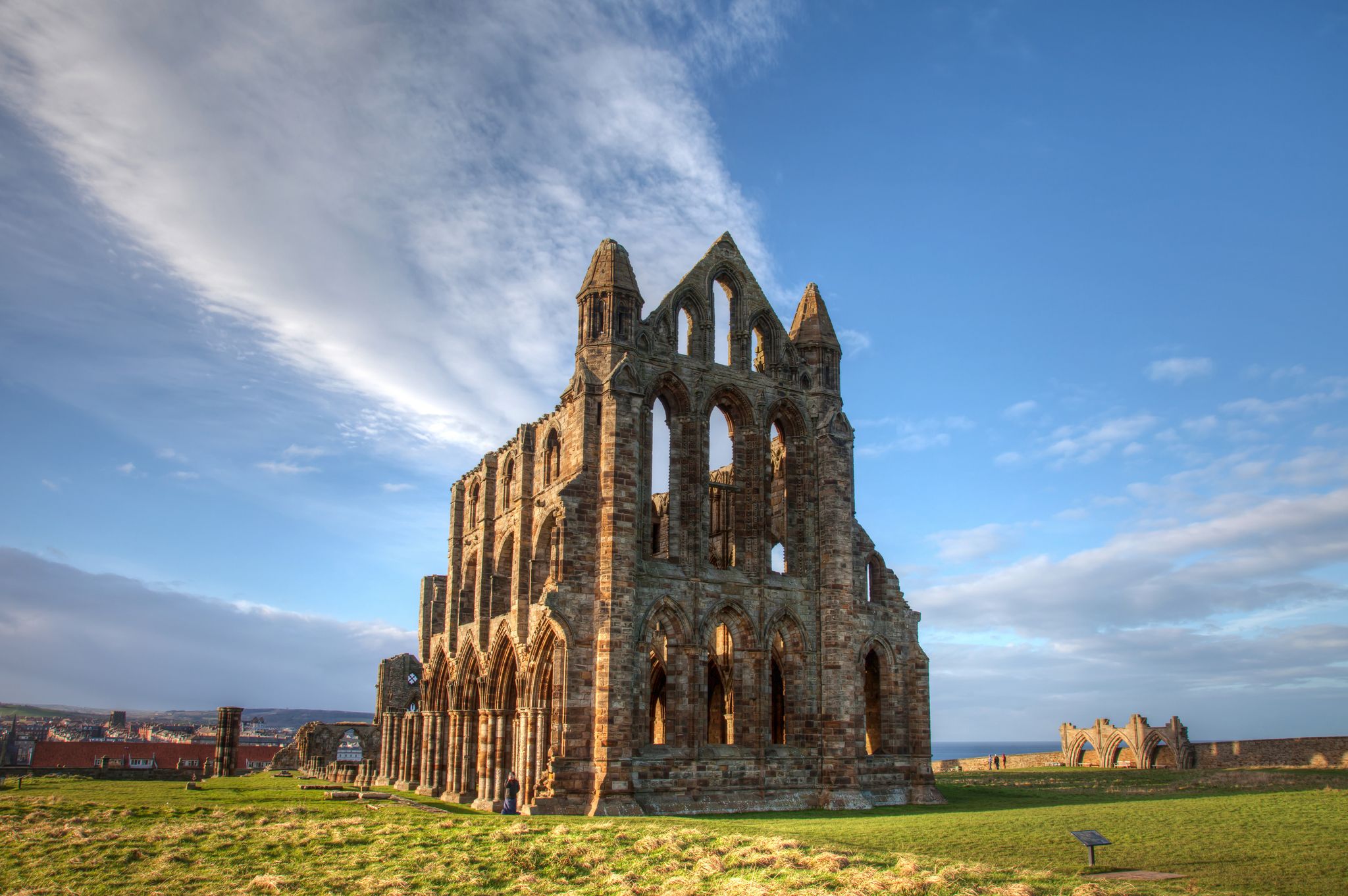 Photo of Whitby Abbey on the North Yorkshire coast England UK.