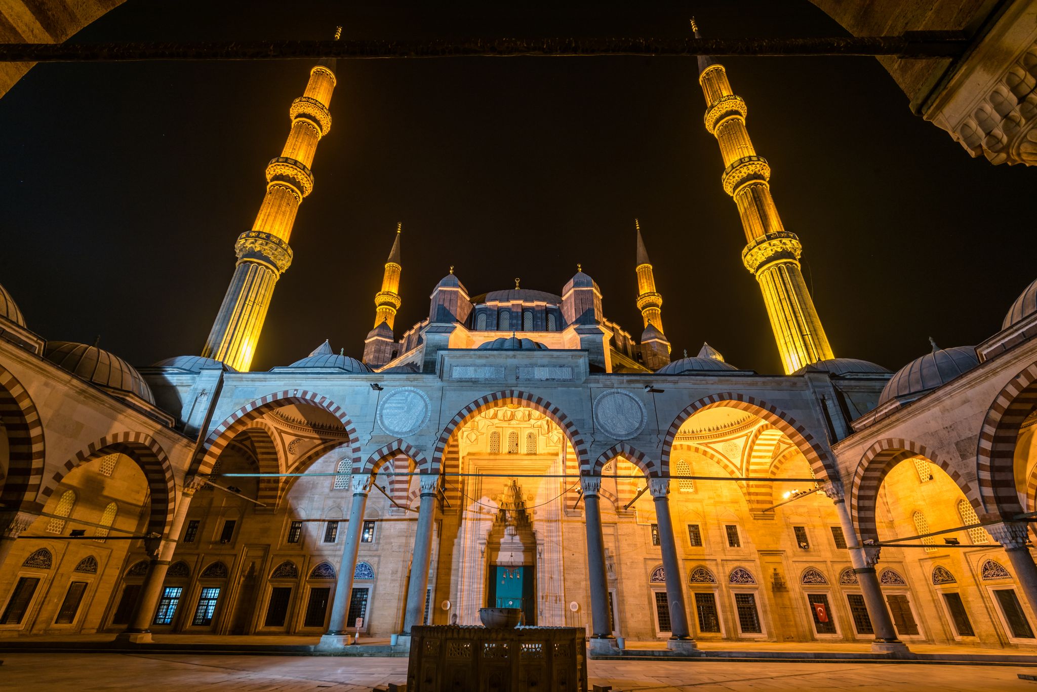 Photo of Selimiye Mosque at night ,Edirne, Turkey.