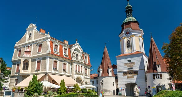 Steiner Tor, a 15th century gate in the city of Krems an der Donau, the Wachau valley of Austria