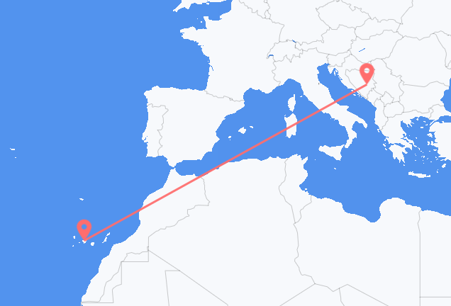 Sarajevo to Tenerife