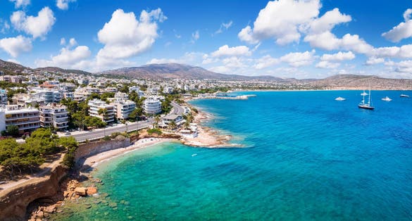 Photo of panoramic view of the popular seaside, south Athens.