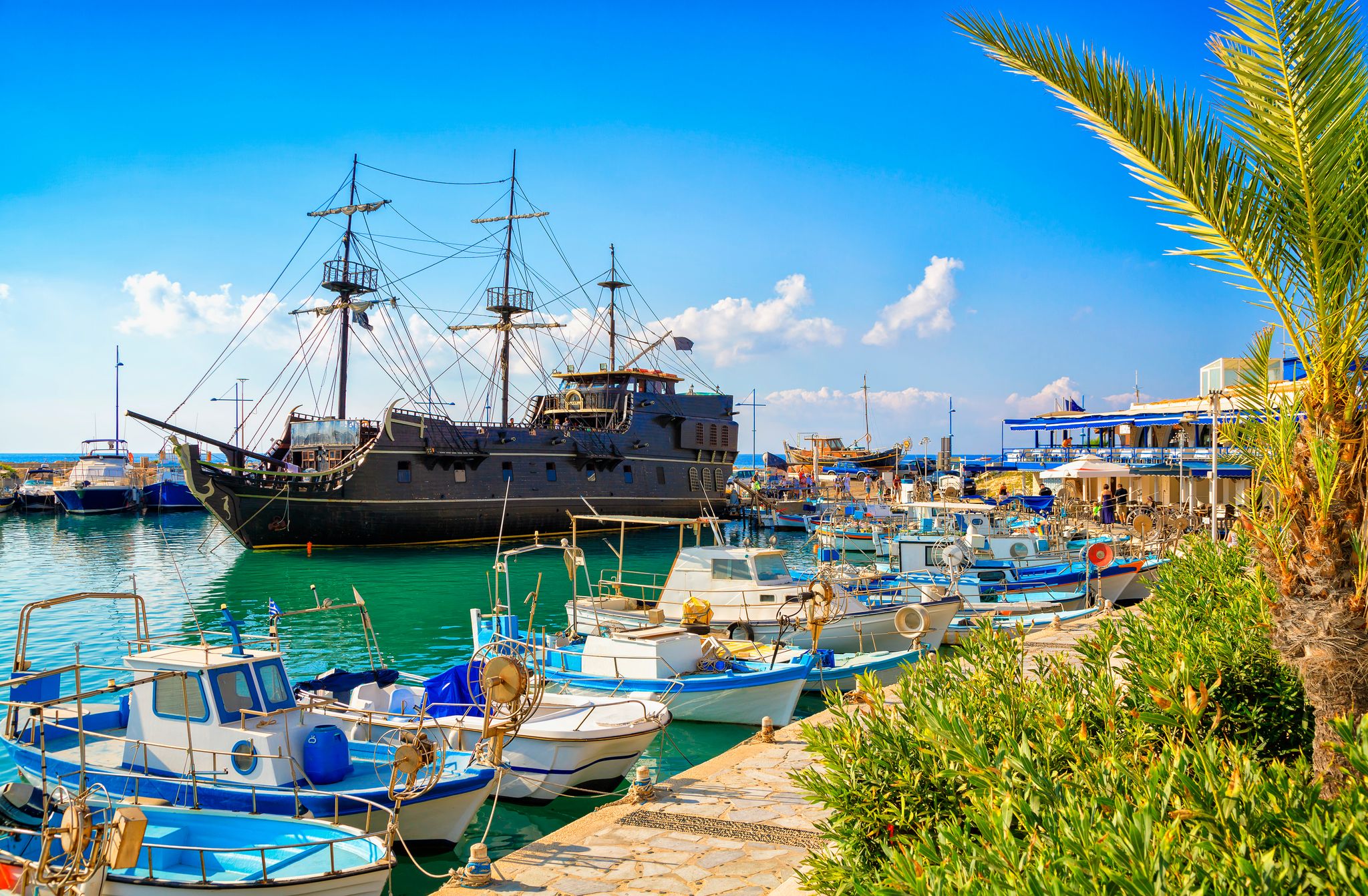 Photo of aerial view of Ayia Napa cityscape, Cyprus.