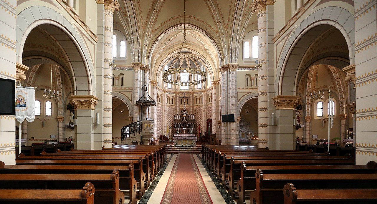 photo of view of interior Our Lady of Hungary Co-Cathedral, Nyíregyháza, Hungary.