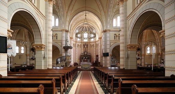 photo of view of interior Our Lady of Hungary Co-Cathedral, Nyíregyháza, Hungary.