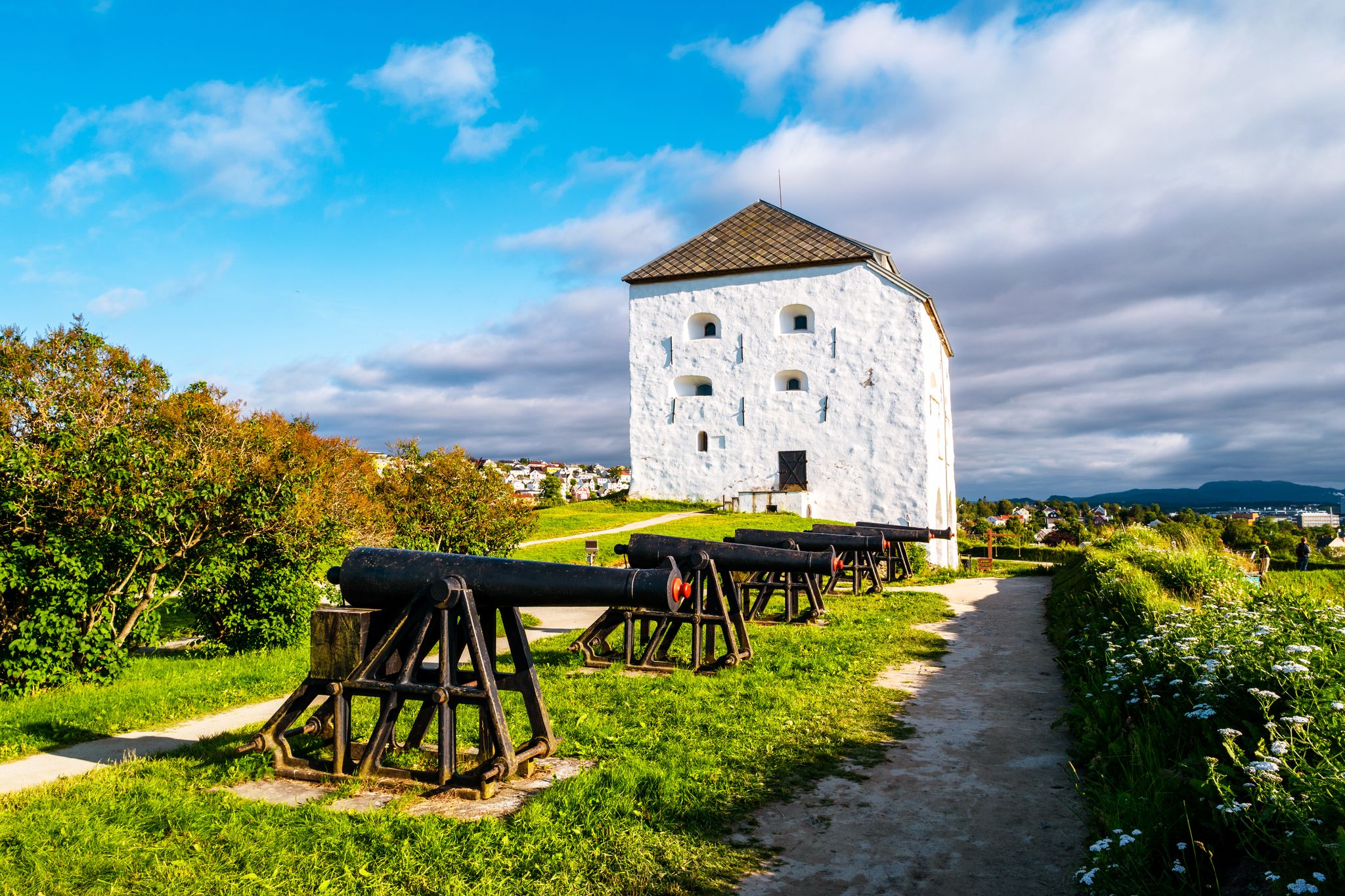 Trondheim, Norway. View of Kristiansten Fortress in Trondheim, Norway during a cloudy summer day