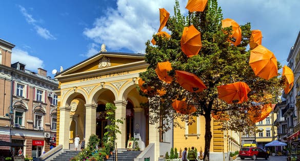 The Market Hall (or Gradska Trznica)of Sarajevo. Ferhadija street, old town.