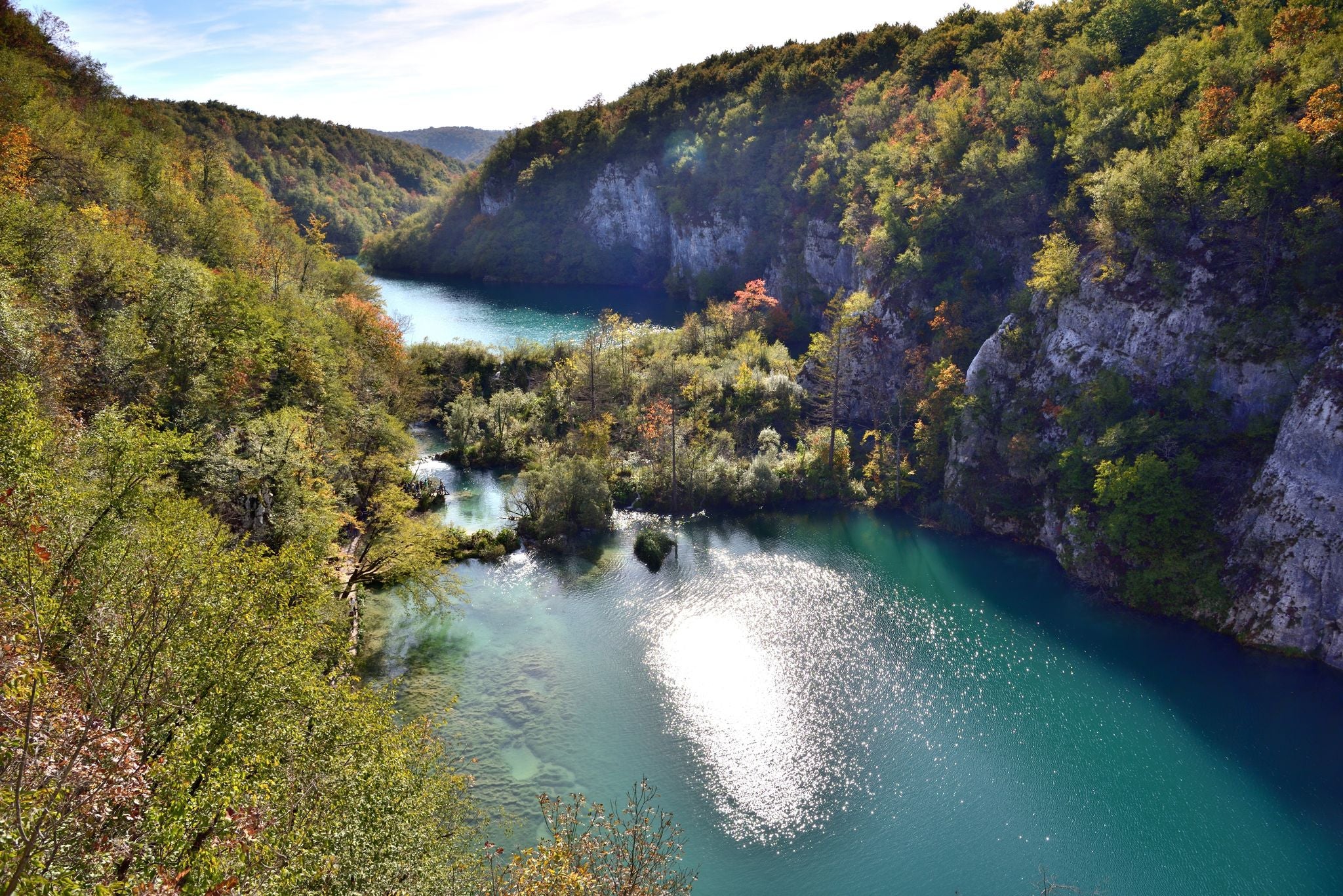 photo of view of Plitvice Lakes National Park is one of the oldest and largest national parks in between Lika-Senj County and Karlovac County in Croatia