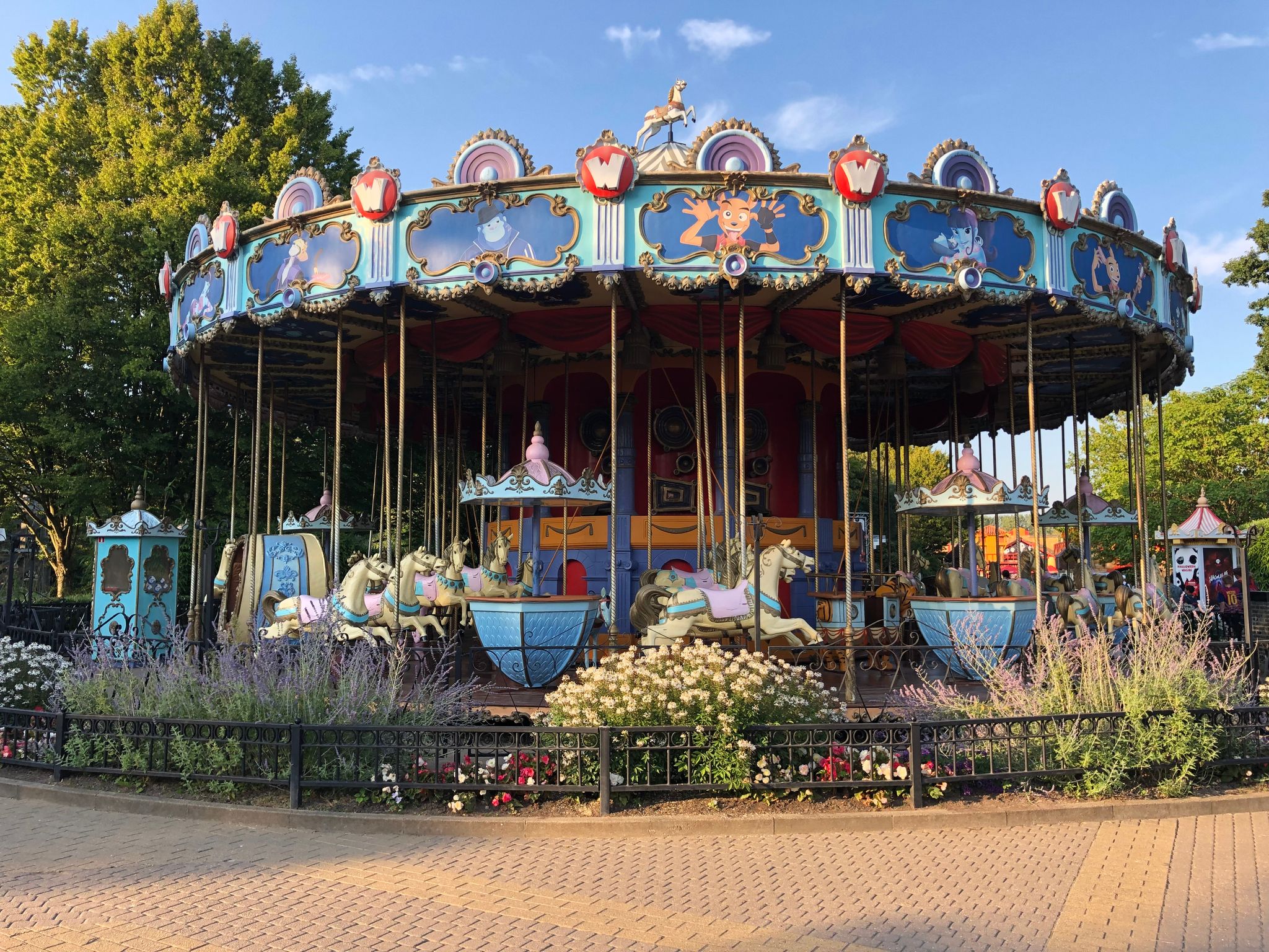 Photo of Walibi Belgium theme park traditional fairground ride.
