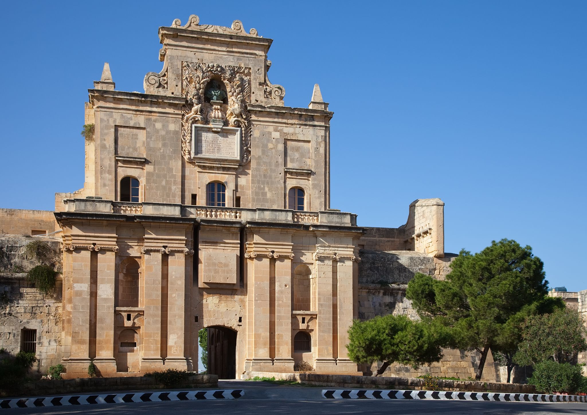 View of Notre Dame Gate in Malta old town