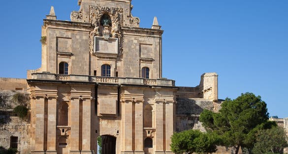 View of Notre Dame Gate in Malta old town