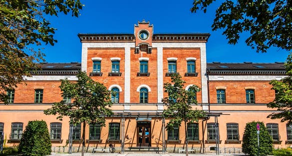 historic buildings at the old town of rosenheim - bavaria - germany