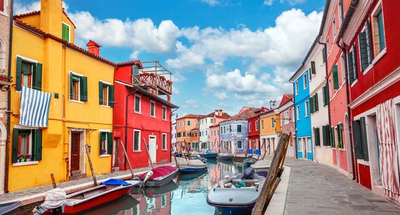 photo of  view of Colorful houses in Burano, Venice, Italy.