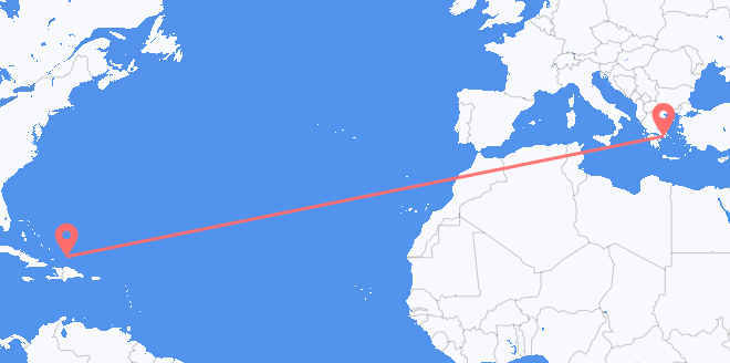 Turks & Caicos Islands to Greece