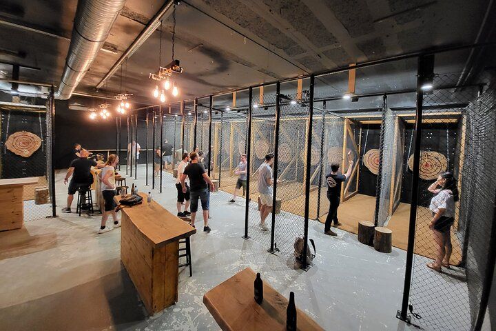 Guided Axe Throwing Experience in Frankfurt Altstadt 