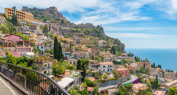 Photo of Scenic sight in Taormina, famous beautiful city in the Province of Messina, Sicily, southern Italy.