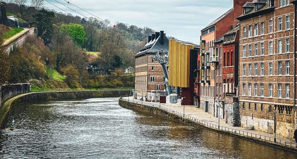 photo of view  of Street view of Namur in Belgium.
