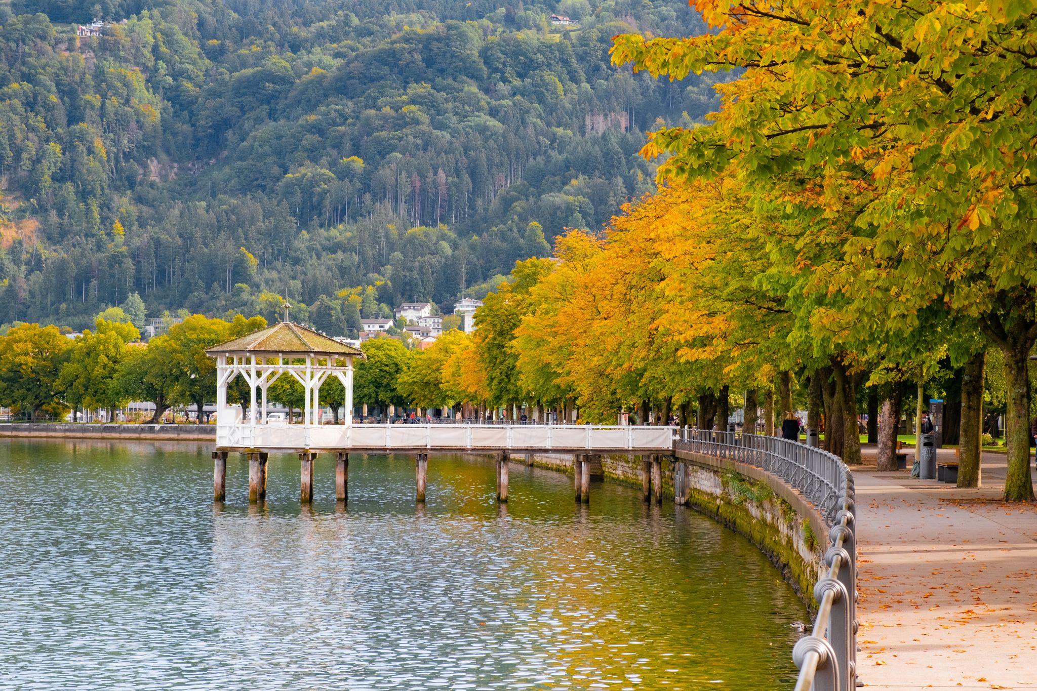Lake pavilion on the waterfront in Bregenz on Lake Constance, Austria