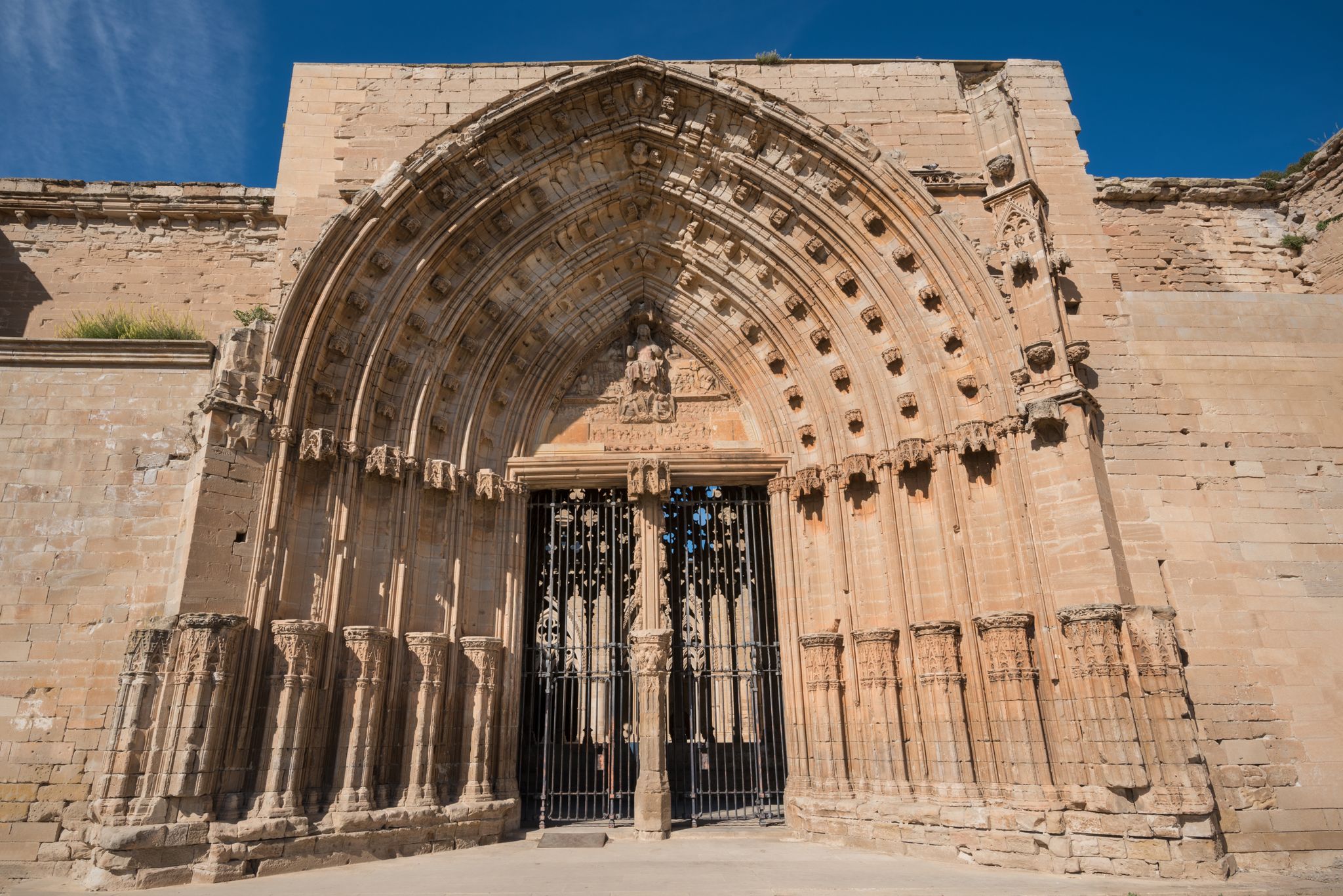 Photo of Detail of La Seu Vella cathedral door in LLeida, Spain.