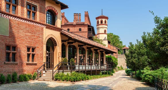 Castle Borgo Medioevale in Turin city, Italy