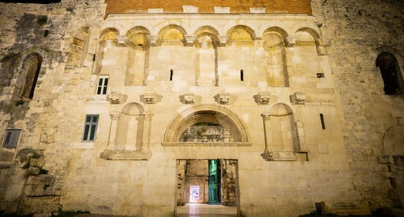 Photo of Golden Gate (Diocletian's Palace) or "the Northern Gate", is one of the four principal Roman gates into the stari grad (old town) of Split, Croatia.