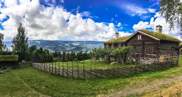 Ethnographic Museum Maihaugen is one of the most visited tourist attractions in Lillehammer, Norway. Panorama