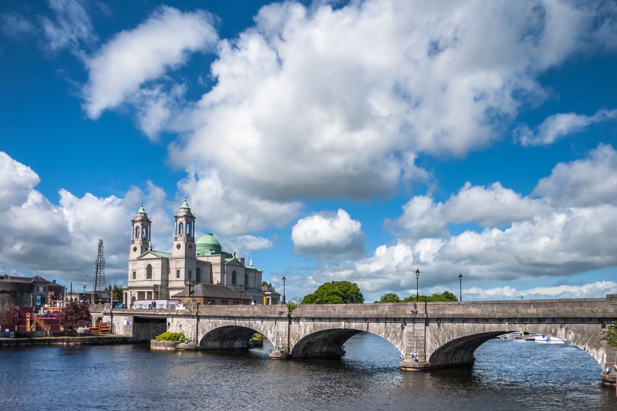 Photo of Athlone town and Shannon river, county Westmeath, Ireland.