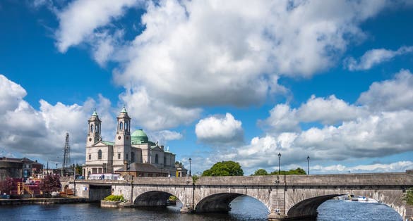 Photo of Athlone town and Shannon river, county Westmeath, Ireland.