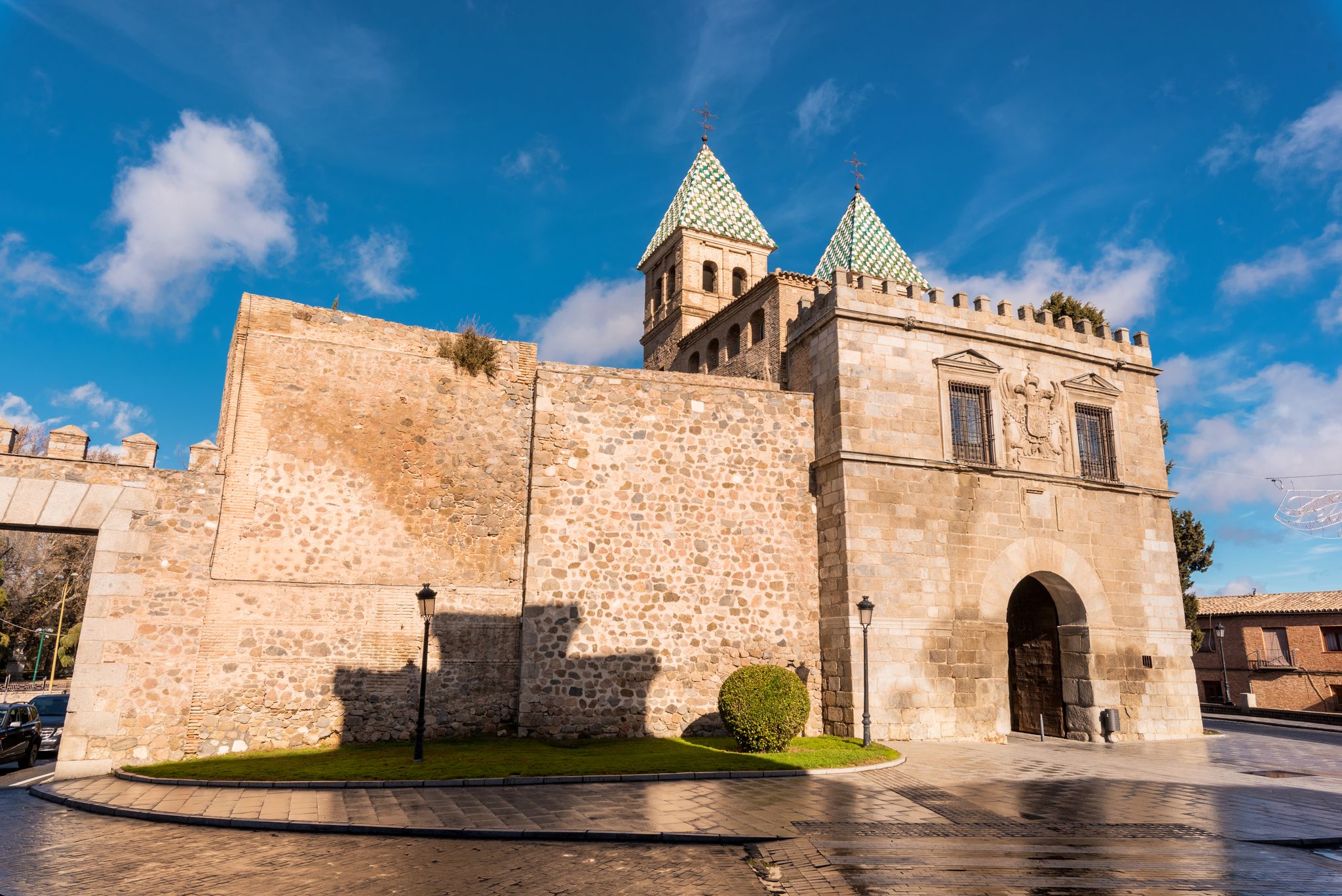 Photo of Toledo, Spain famous monument puerta de bisagra gate.