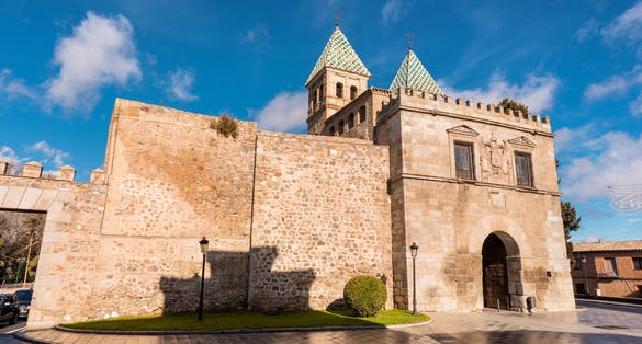 Photo of Toledo, Spain famous monument puerta de bisagra gate.