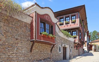 Photo of aerial view of Assen Fortress (Asenova krepost, Petrich), Asenovgrad, Rhodope mountains, Plovdiv, Bulgaria.