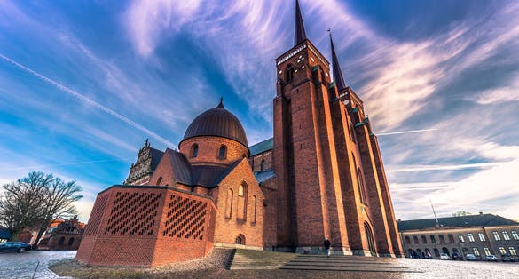 Photo of the Cathedral of Saint Luke in Roskilde, Denmark.