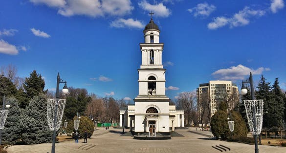 photo of view of Nativity Cathedral Orthodox church in Chisinau, Moldova.