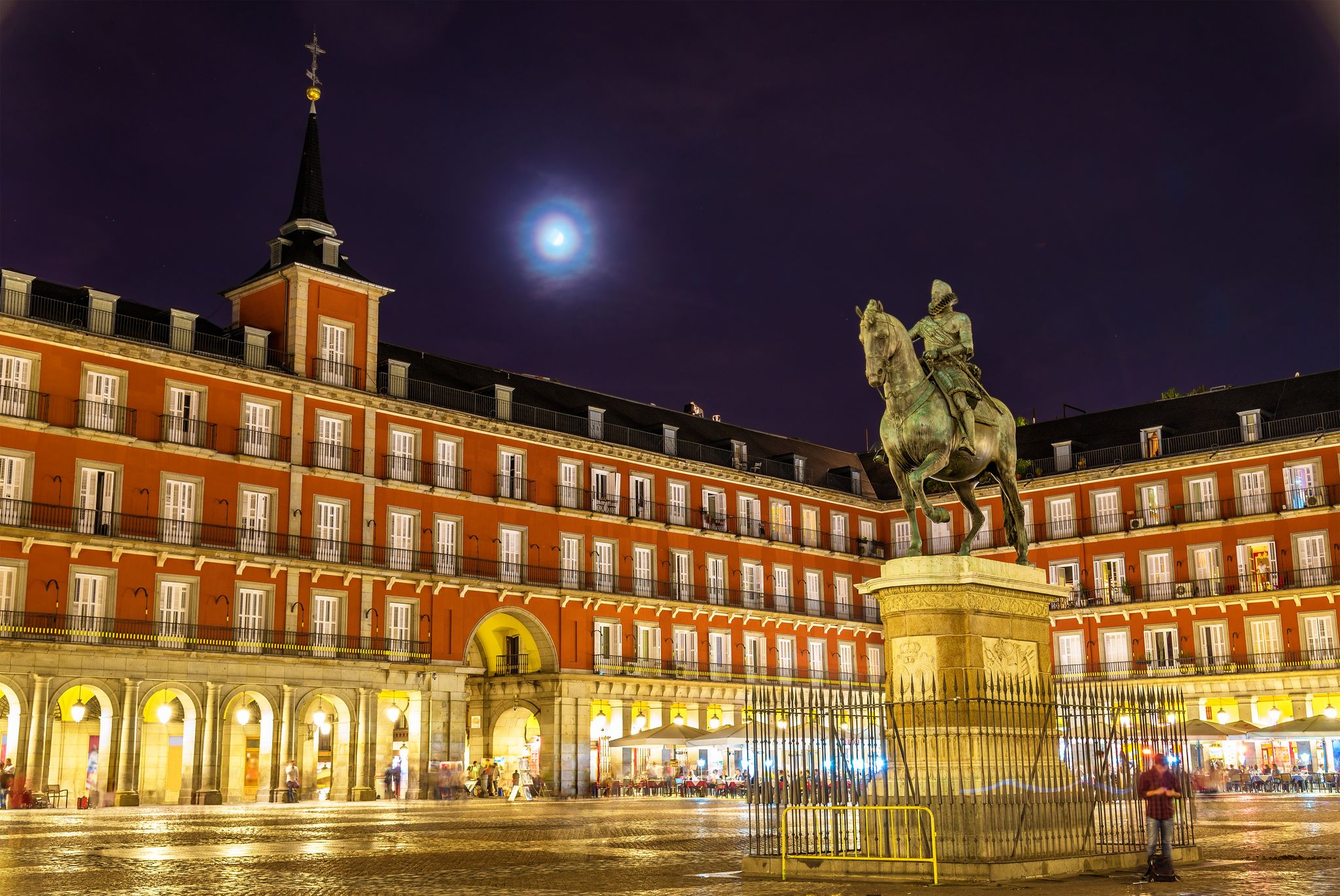 Photo of Statue of Philip III on Plaza Mayor in Madrid - Spain.
