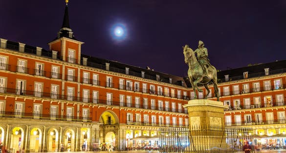 Photo of Statue of Philip III on Plaza Mayor in Madrid - Spain.