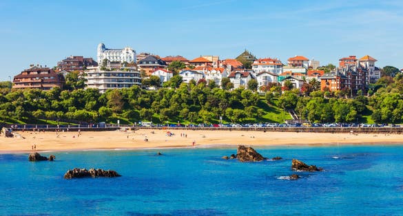 Photo of Santander city aerial panoramic view.