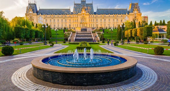 Beautiful iasi city at sunset light.