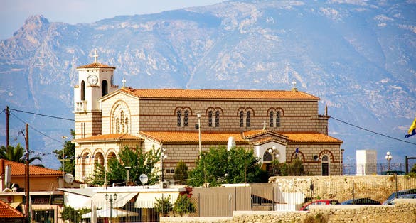 Photo of Archaeological Dig Site at the Apollo Temple, Corinth, Greece.