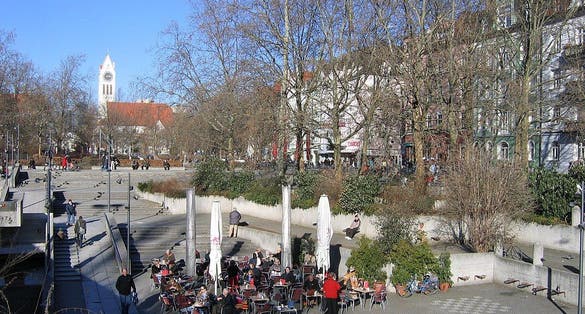 photo of view of Münchner Freiheit in the morning, Munich, Germany.
