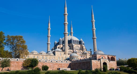 Photo of Selimiye Mosque exterior view in Edirne City of Turkey.