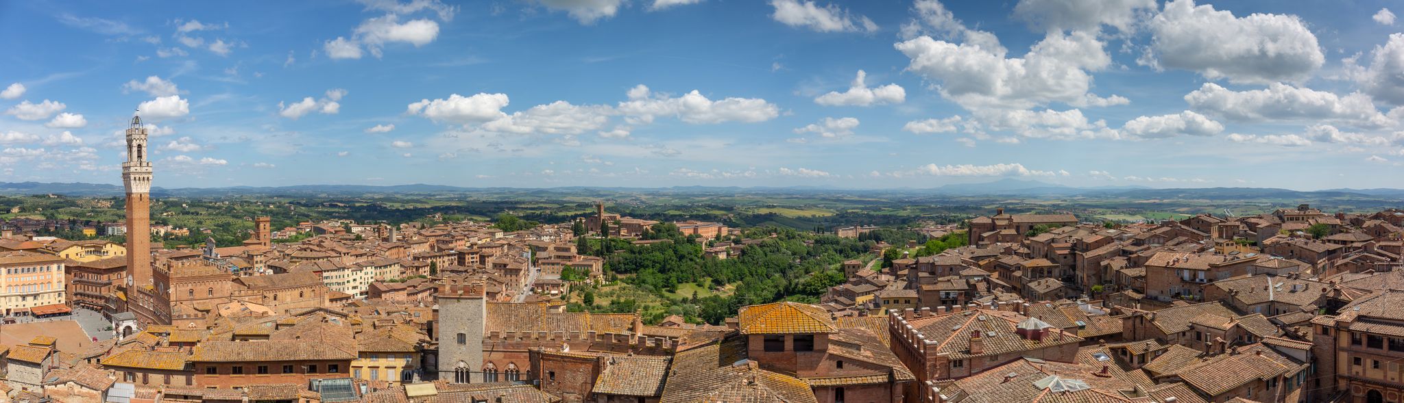 photo of Panorama over Siena as seen from the Museo dell'Opera del Duomo, Tuscany, Italy.